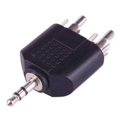 Adaptador de audio en Y AMZER® de 2 RCA macho a conector macho de 3,5 mm (negro)