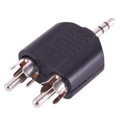 Adaptador de audio en Y AMZER® de 2 RCA macho a conector macho de 3,5 mm (negro)