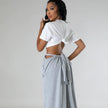 Women's Gray Suspender Pants