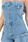 Strapless Denim Romper