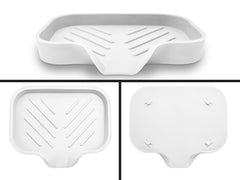 1 pcs White Silicone Soap Tray   Self Draining Soap Dish   Soap Holder