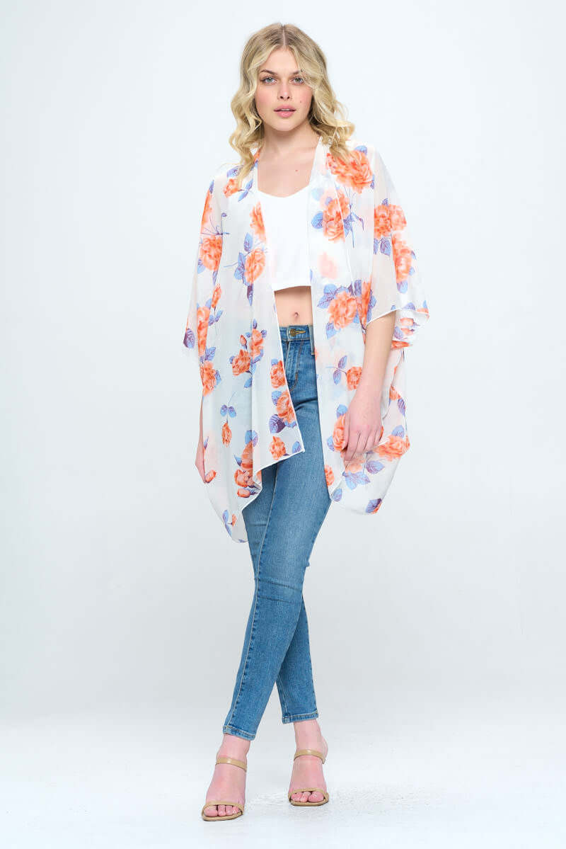 Floral Print Kimono