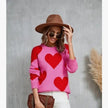 Heart Pattern Knit Sweater