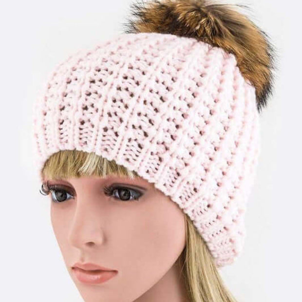 Raccoon Pom Beanie