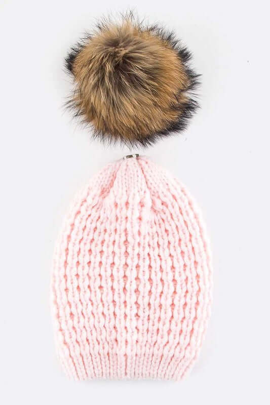 Raccoon Pom Beanie