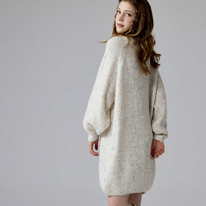 Women’s Ribbed Turtleneck Knit Sweater Dress