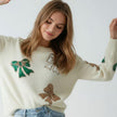 Bow Pattern Knit Sweater for Women