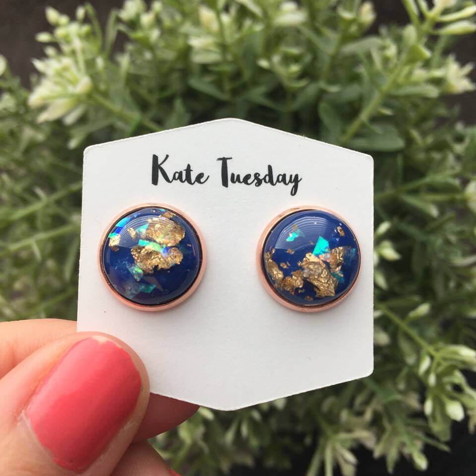 Blue Gold Earrings