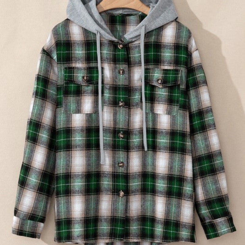 Plaid Hooded Shacket