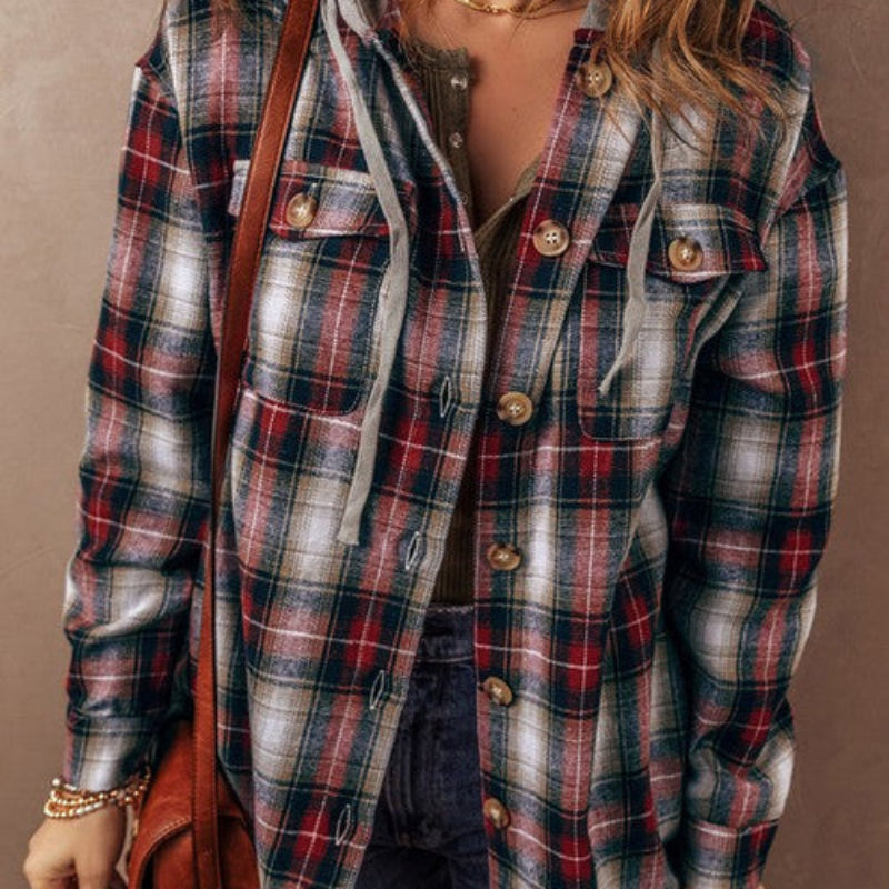 Plaid Hooded Shacket