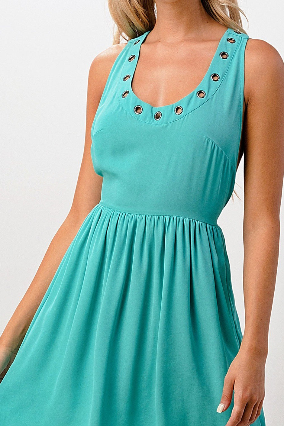 Grommet Detail A-Line Dress