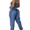 Strapless Denim Corset Jumpsuit for Women