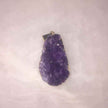 Purple Raw Crystal Pendant Necklace Gold Chain