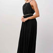 Women Sleeveless Maxi Dress Elastic Waist Elegant Flowing Style