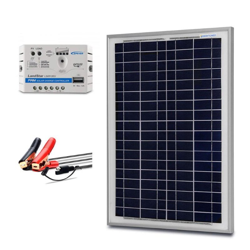 ACOPower 25W Solar Panel with LandStar PWM Controller