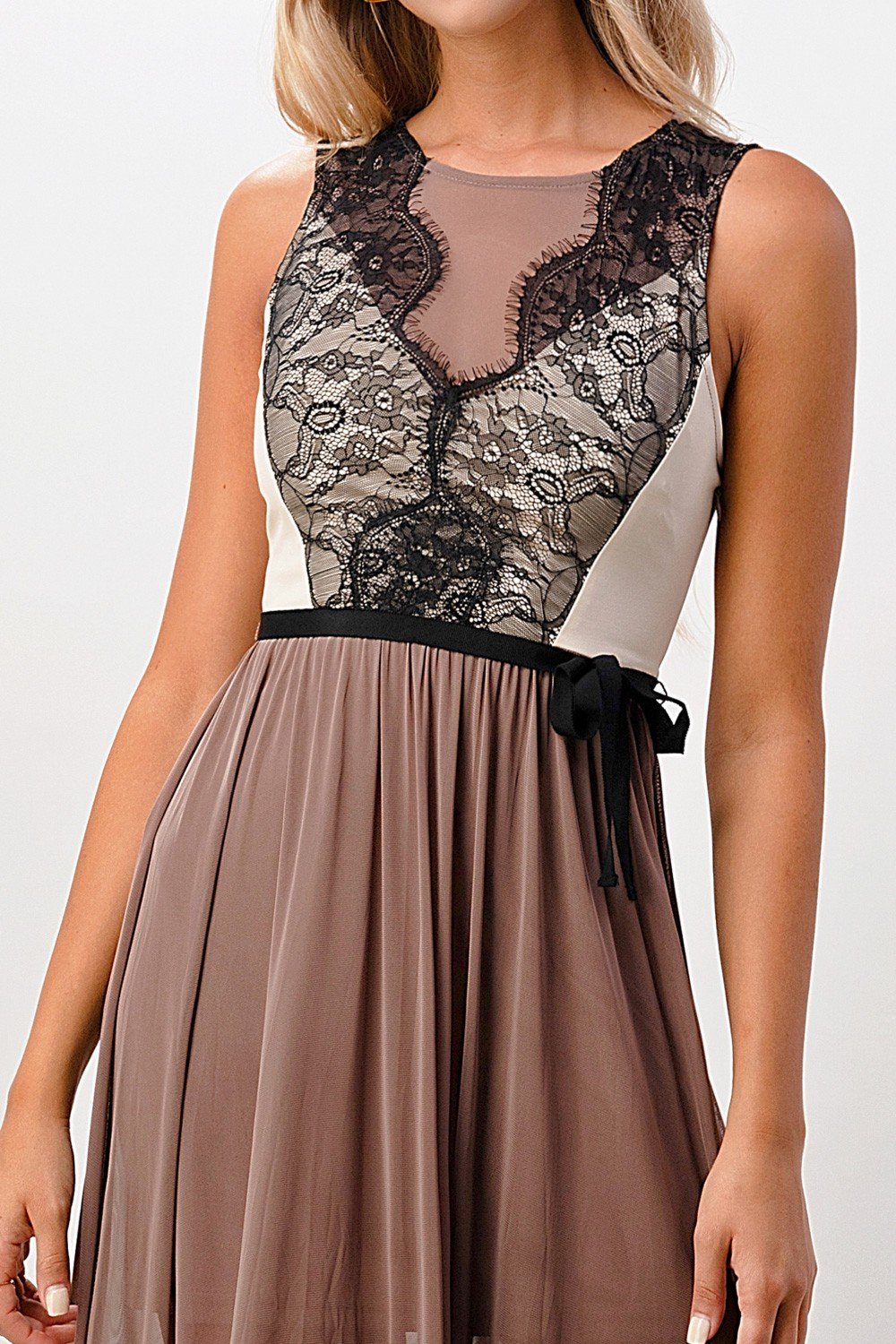 Sheer Lace Maxi Dress