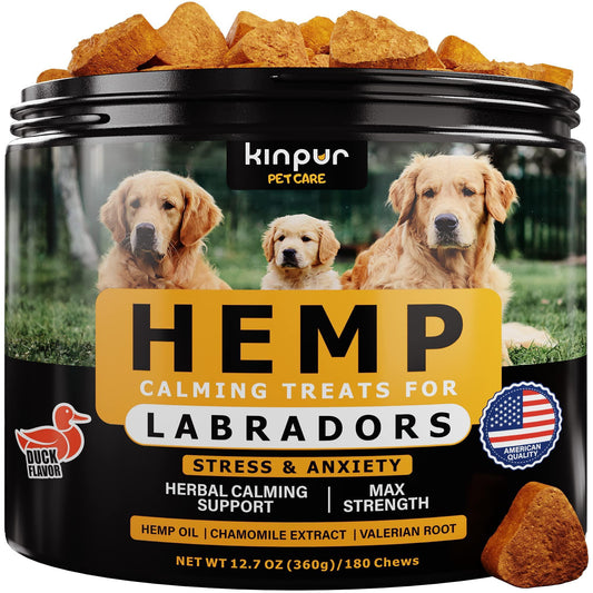 Calming Chews for Labrador Dogs with Valerian Root and Hemp Oil