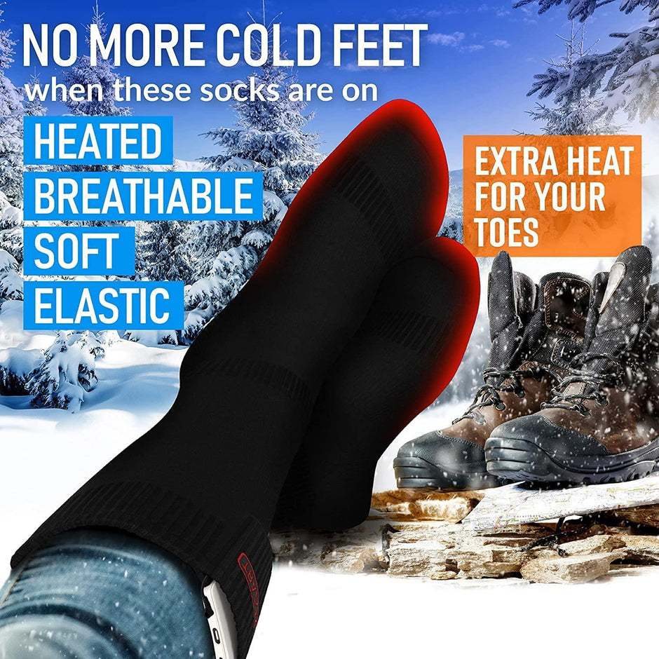 Chaussettes chauffantes rechargeables pour hommes et femmes.