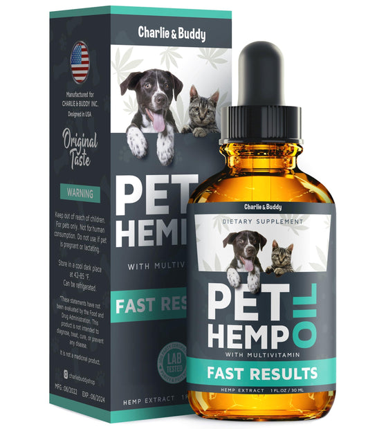 Aceite de cáñamo para mascotas Charlie &amp; Buddy para aliviar el estrés y la ansiedad