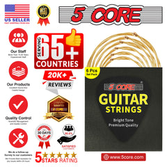 5Core Acoustic Guitar Strings 0.010-0.047 Steel Gauge Heavy Duty