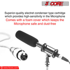 5Core Interview Microphone Condenser Shotgun Mic w Uni-Directional