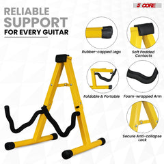 5Core Guitar Stand Floor A Frame Electric Acoustic Bass Soporte Para