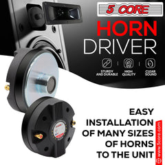 5 Core Compression Driver 3.5 Inch Tweeter Horn Throat 220W Peak Loud