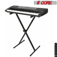 5Core Keyboard Stand Single X Style Adjustable Lift Piano Riser For 49