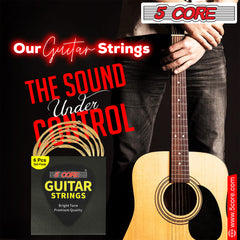 5Core Acoustic Guitar Strings 0.010-0.047 Steel Gauge Heavy Duty