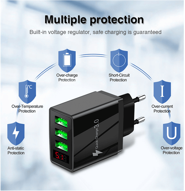 Chargeur LED 3 ports PBG