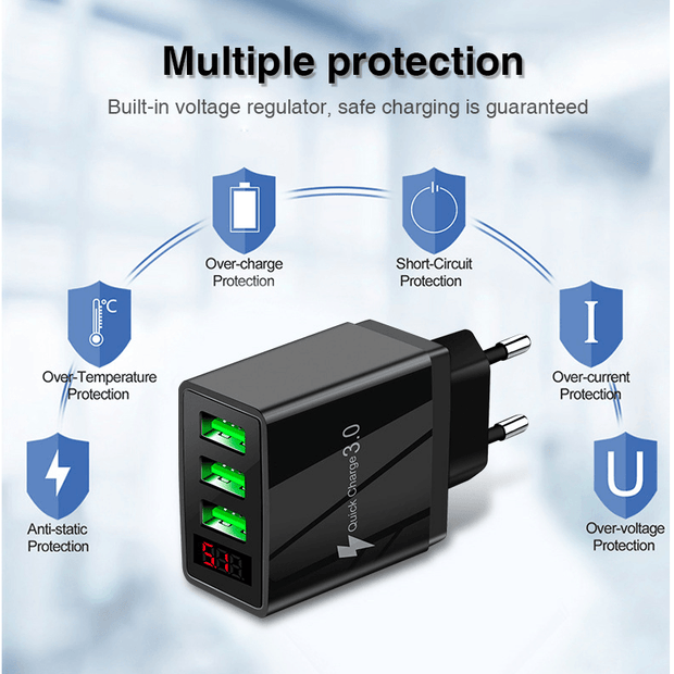 Chargeur LED 3 ports PBG