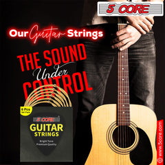 5Core Acoustic Guitar Strings 0.010-0.047 Steel Gauge Heavy Duty w