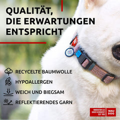 Collier pour chien en coton réfléchissant WAUDOG respectueux de l'environnement