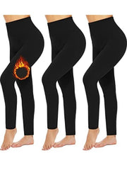 3 Pack Women‚Äôs Fleece Lined Leggings High Waist Stretchy warm