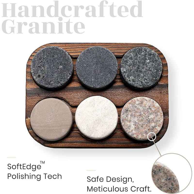Whiskey Stones Set - 6 Ct Premium Chilling Stones