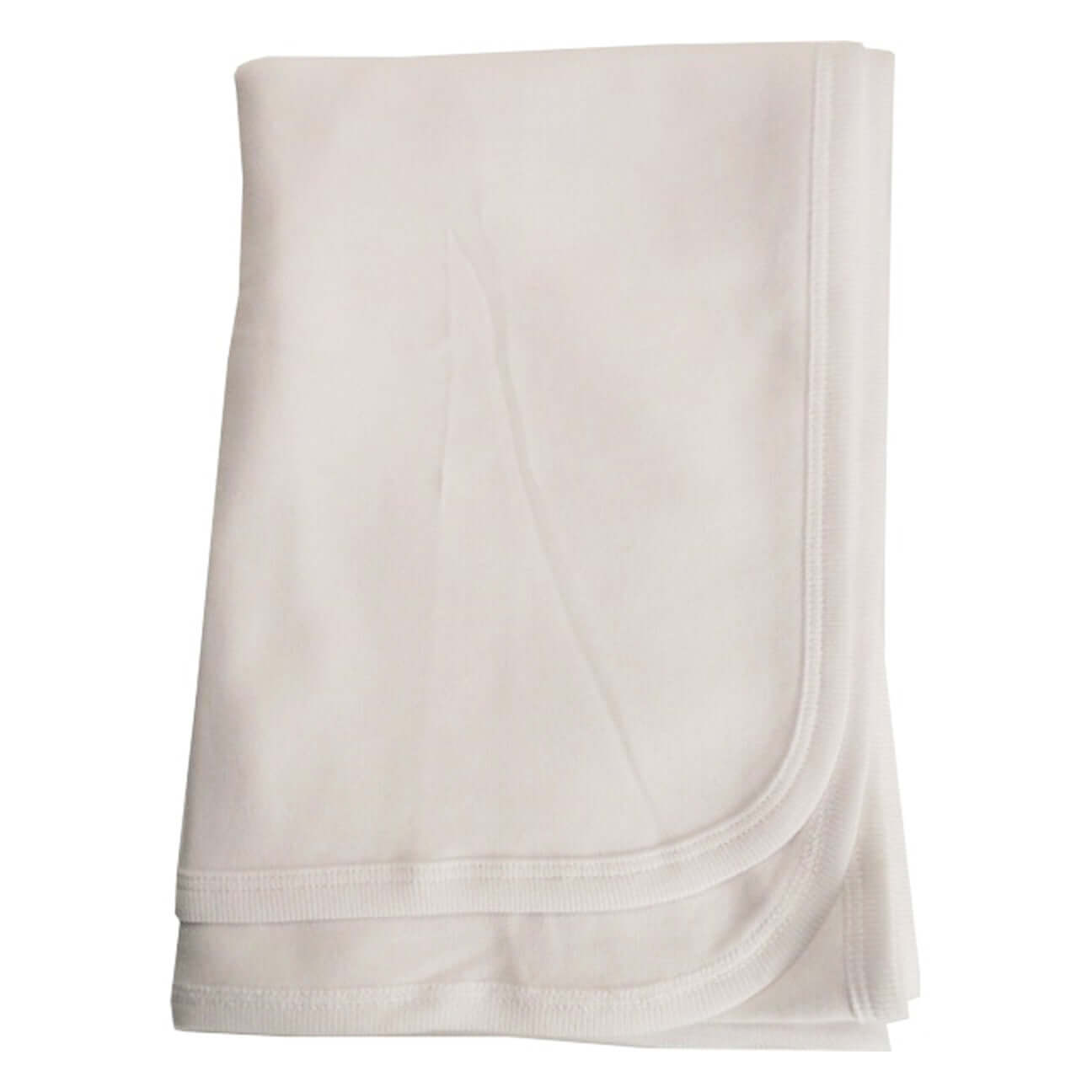Newborn Swaddle made from breathable, soft fabric in classic white, perfect for keeping baby comfortable year-round.