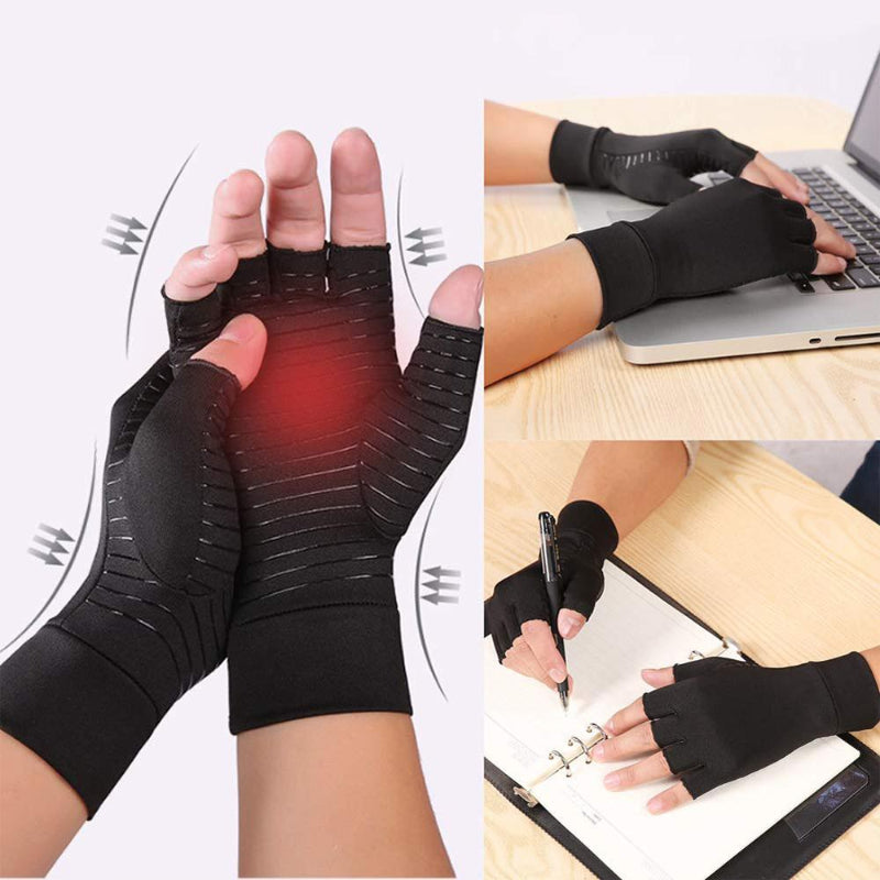 Black Fingerless Compression Gloves