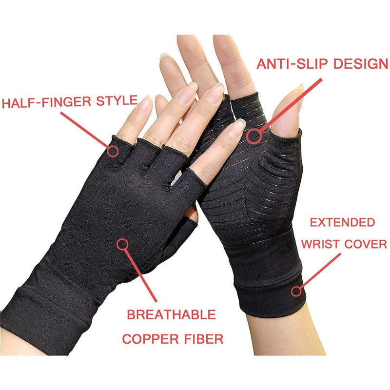 Black Fingerless Compression Gloves