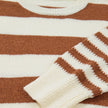 Brown & Cream Striped Knit Sweater