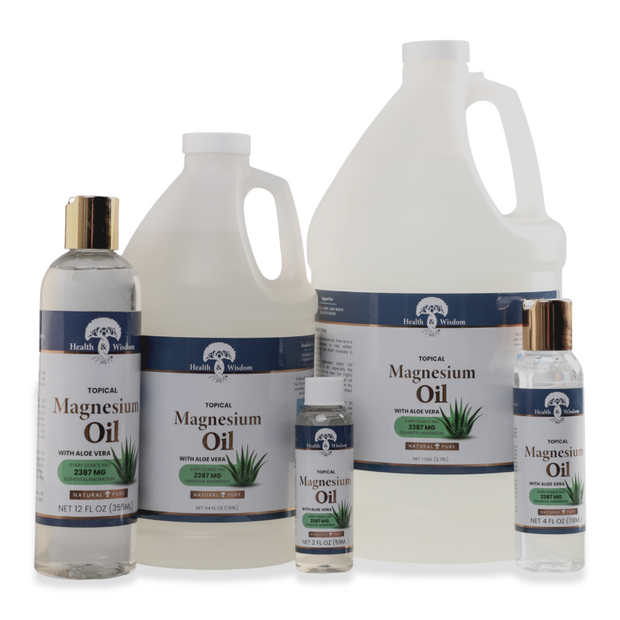 Health &amp; Wisdom Topical Magnesium Oil with Aloe Vera – Natural Pure Magnesium Oil