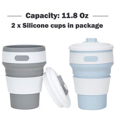 2Pcs Silicone Collapsible Travel Cup   Camping Cups Collapsible Cups