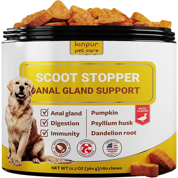 Kinpur Pet Care Scoot Stopper - Masticables suaves de fibra para perros, 180 unidades.