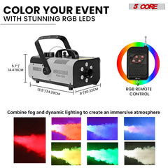 5Core Fog Smoke Machine 1200W Low Lying Indoor Outdoor 1L Fog Maker