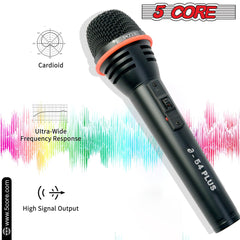 5Core XLR Microphone Dynamic Mic Karaoke Singing Studio Mics Handheld