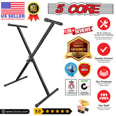 5Core Keyboard Stand Single X Style Adjustable Lift Piano Riser For 49