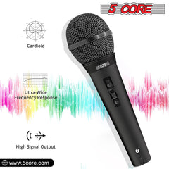 5Core XLR Microphone Dynamic Mic Karaoke Singing Studio Mics Handheld