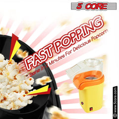 5Core Popcorn Machine 16 Cup Hot Air Popper Mini Portable Electric Pop