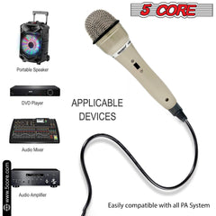 5Core XLR Microphone Dynamic Mic Karaoke Singing Studio Mics Handheld