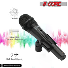 5Core XLR Microphone Dynamic Mic Karaoke Singing Studio Mics Handheld