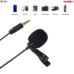 5Core Lavalier Microphone Clip On  Professional Grade 3.5mm Lapel Mic